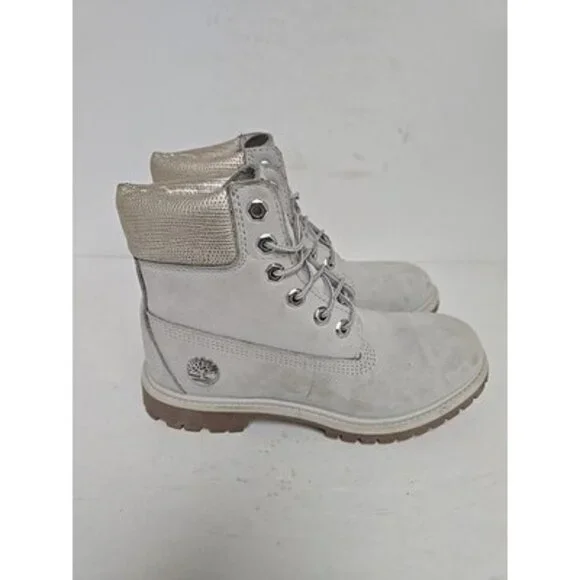Timberland Women's A1UWF 6" Premium Boots Light Gray Size 7M - Picture 6 of 8